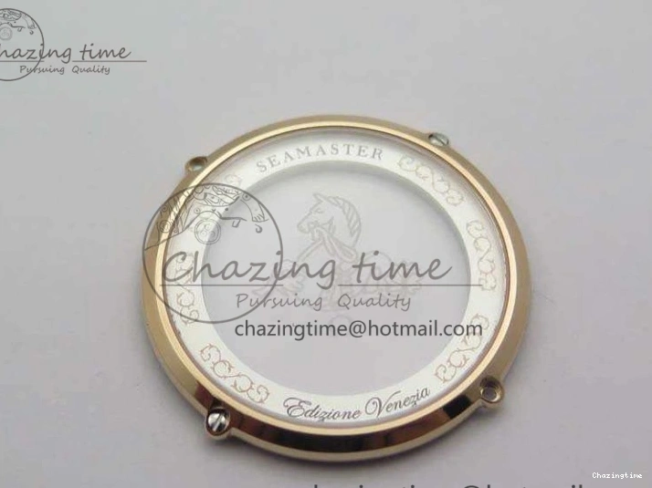 0414 Snug Seamaster Edizione Venezia RG Best Edition Blue Dial On Leather Strap A 8126